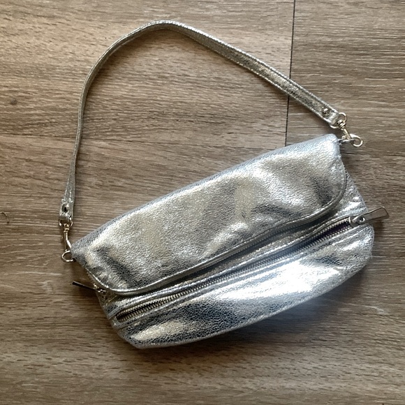 Handbags - NWOT- vegan leather, gold purse or fanny pack-  brand new condition!